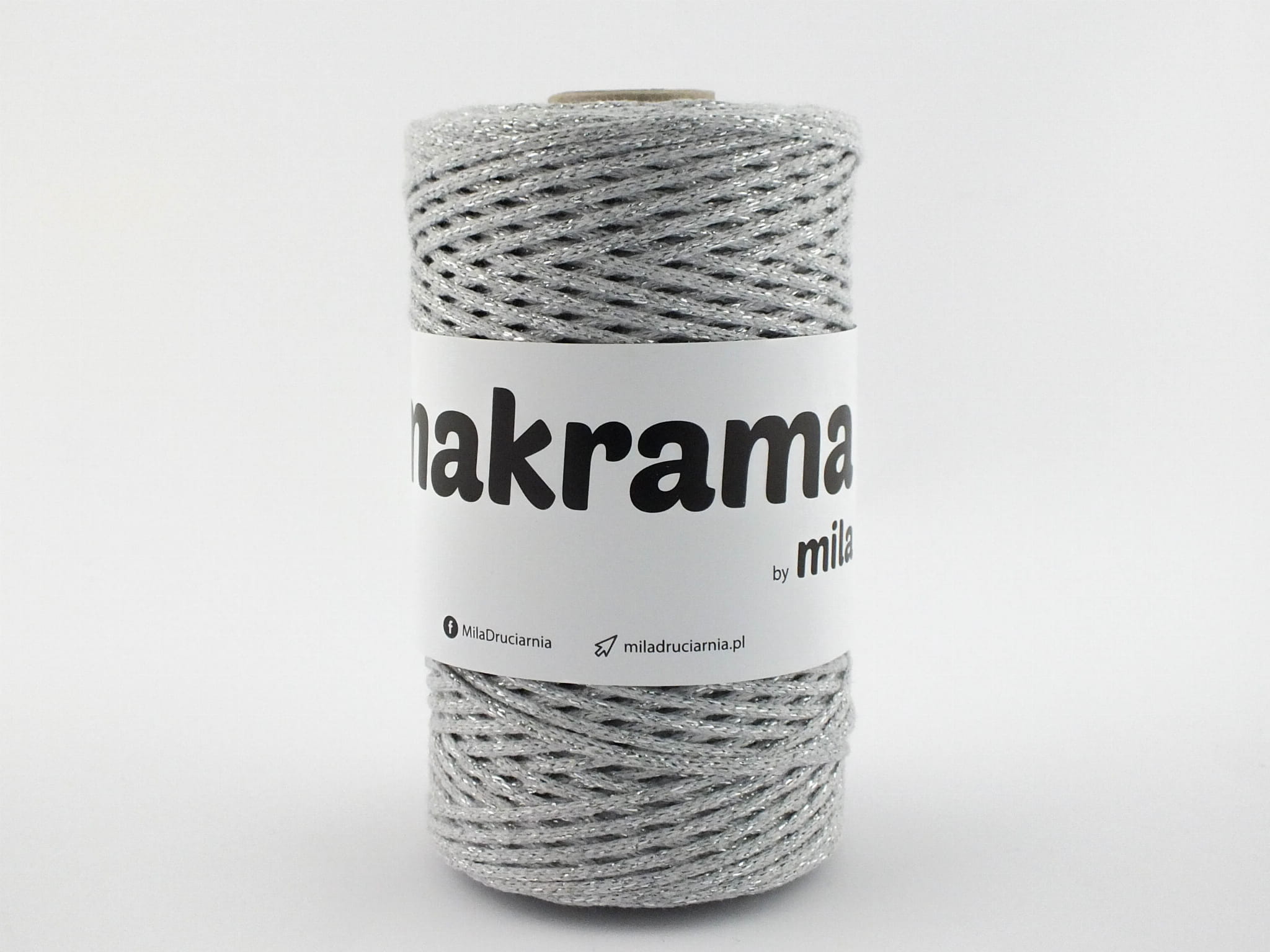 Sznurek MAKRAMA Glitter by Mila 2 mm, 200m 103 srebrny