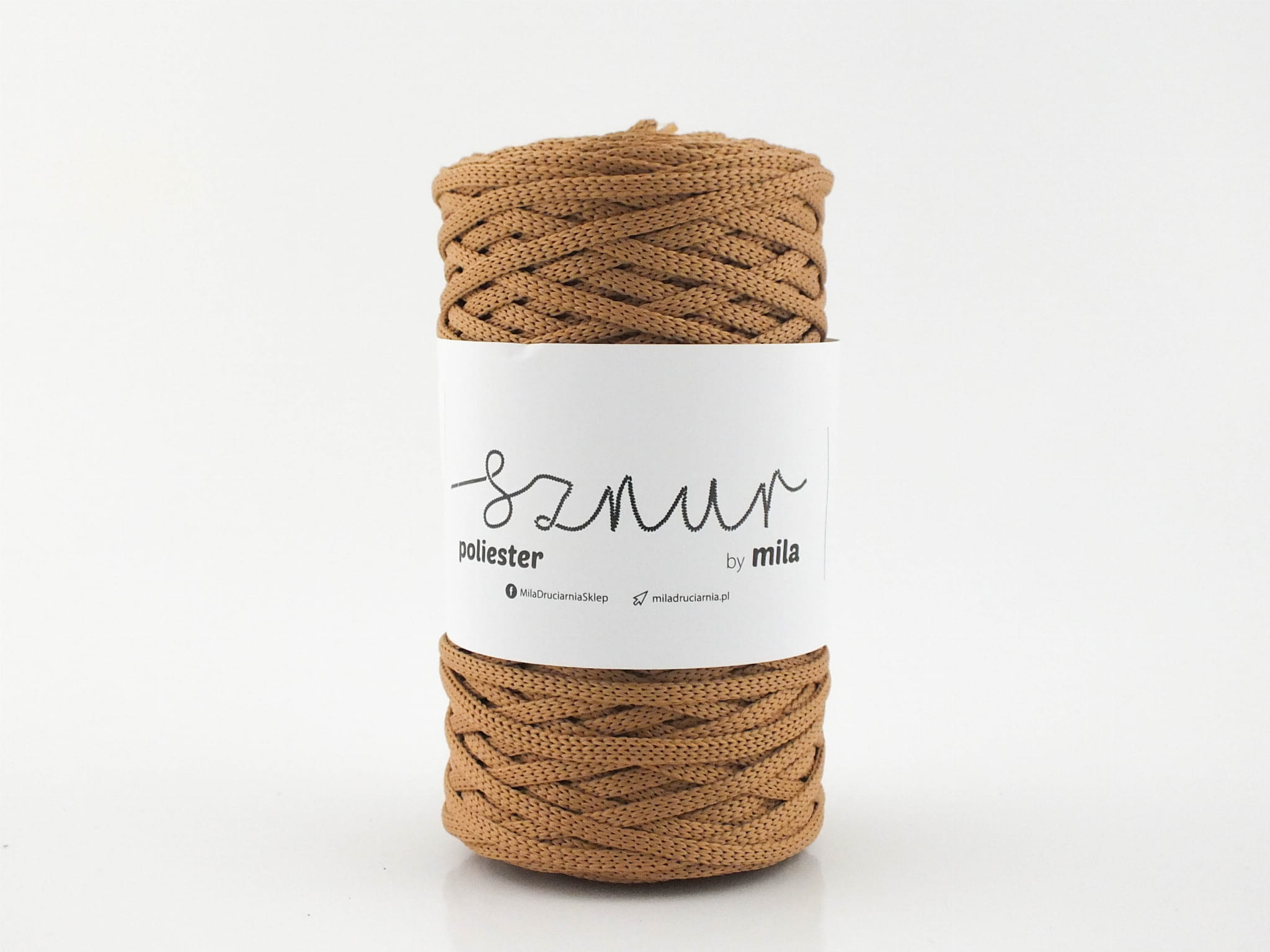 Sznurek poliestrowy  by Mila 5mm płaski, 100m, 39 toffi