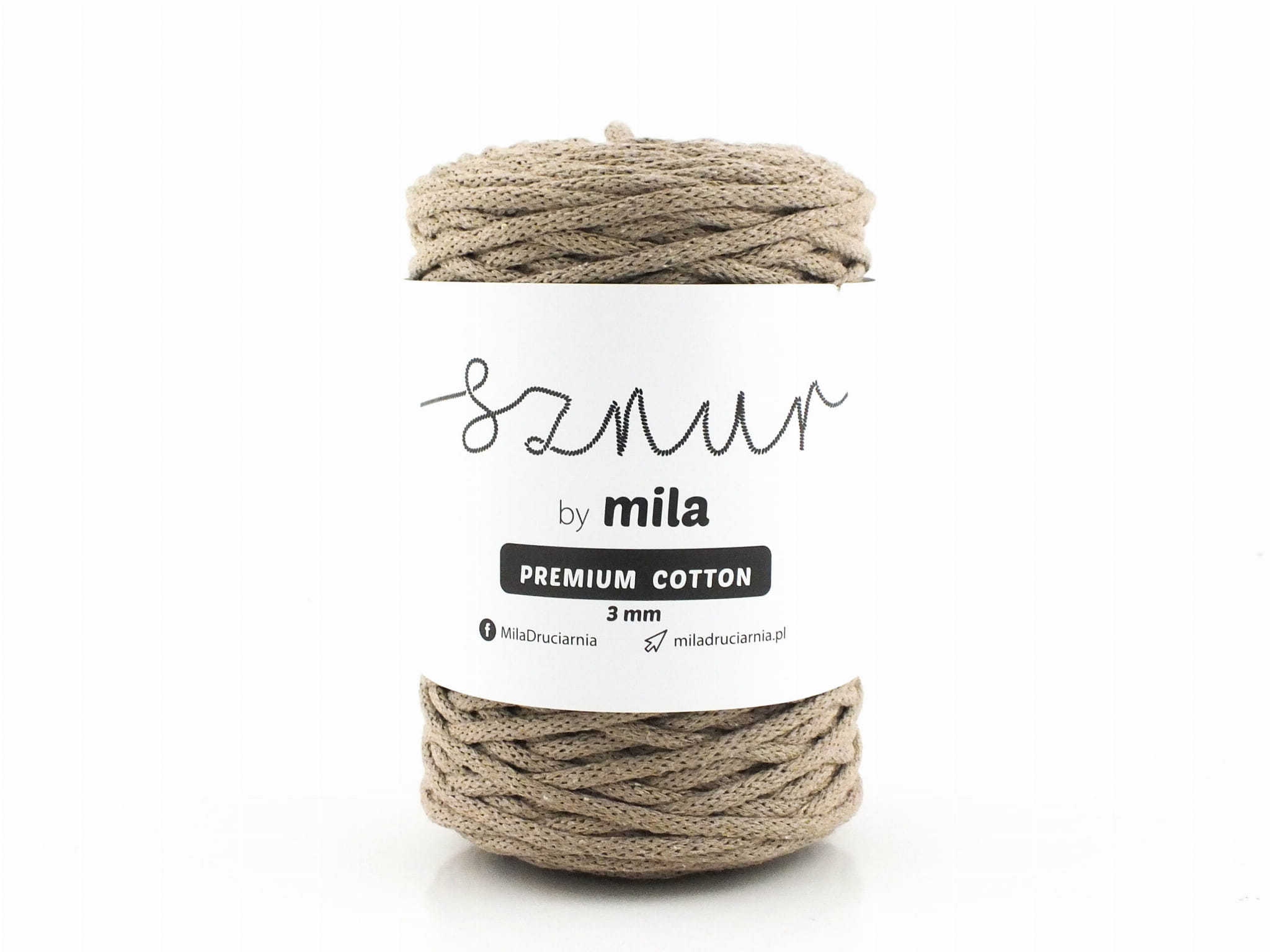 Sznurek 3 mm PREMIUM COTTON, 100m PC16 cappuccino