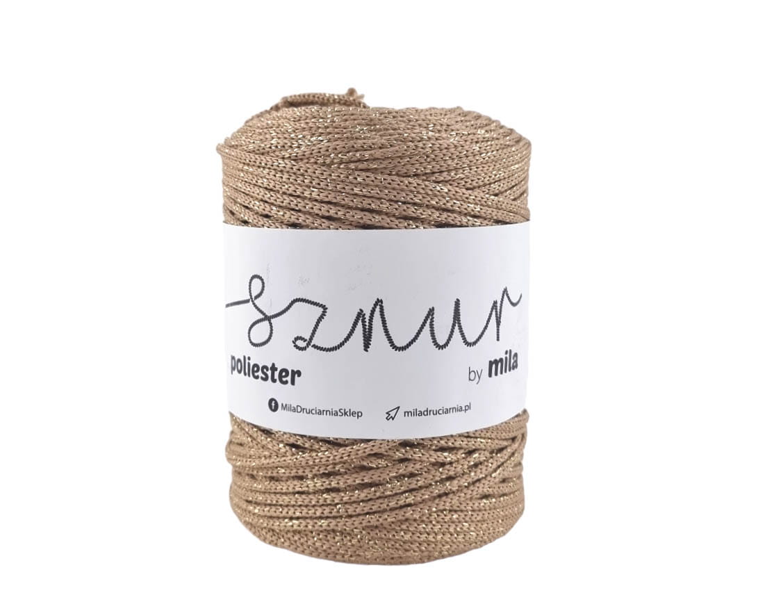 Sznurek poliestrowy 3mm Glitter, 200m, GZ137 różowe złoto