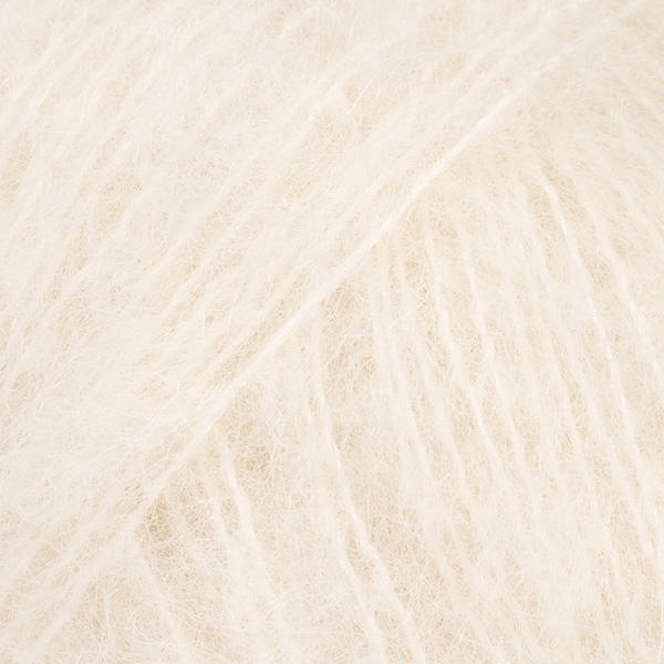 Włóczka DROPS Brushed Silk Alpaca 01 ecru