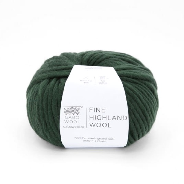 Włóczka GABO WOOL Fine Highland Wool 2172 leśna zieleń