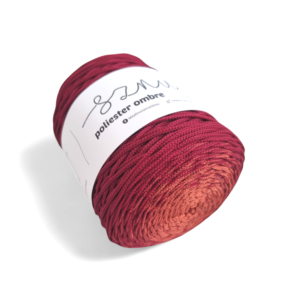 Sznurek poliestrowy OMBRE 3 mm, 300m OM07 rudy/bordo