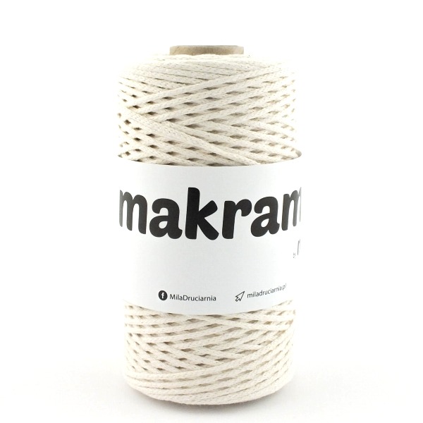 Sznurek MAKRAMA by Mila 2 mm, 200m 01 naturalny/ecru