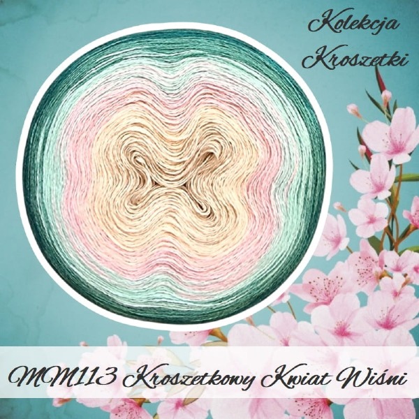 OMBRE Merino MM113 Kroszetkowy Kwiat Wiśni