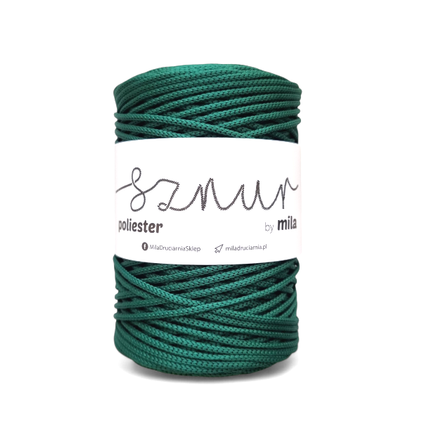 Sznurek poliestrowy  by Mila 3mm, motek 200m, 12 głęboka zieleń